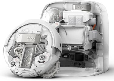 Робот-пилосос DJI ROMO S з функцією миття підлоги, 25000 Па потужність всмоктування, розпізнавання перешкод рівня дрона, два роботизовані руки, 200 днів без обслуговування, автоматичне очищення та сушіння моп-насадки (DJI ROMO P (версія з баком для води))