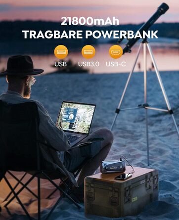 Портативний акумулятор YaberAuto для запуску двигуна з LED-ліхтариком, 4500A, 21800mAh (YA50 3000A) - для бензинових та дизельних двигунів