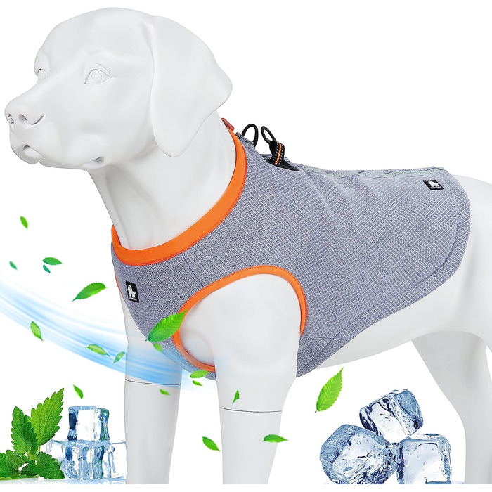 Охолоджуючий жилет для собак MOKCCI Truelove, Куртка-холодильник з регульованою застібкою-блискавкою для тренувань на відкритому повітрі, полювання і кемпінгу, XS (1 упаковка) Помаранчевий