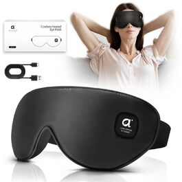 Окуляри-маска для очей Arboleaf з підігрівом: для сухих очей та кращого сну, 3 режими, знімна, для релаксації, чорний колір