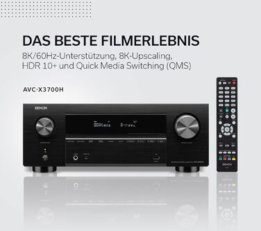 Канальний AV-підсилювач Denon AVC-X3700H, 8K, Dolby Atmos, Alexa, HEOS, чорний (2020), 9.2-