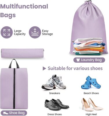 Набір органайзерів для подорожей у валізу, 10 шт, легкі пакувальні куби для впорядкування речей у дорогу (Фіолетовий)