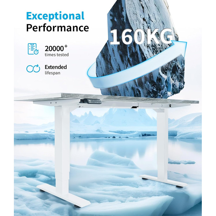 Електричний регульований стіл MAIDeSITe T2 Pro Plus (Чорний, Сірий) з 2 моторами, 3 ступені регулювання та пам'ять