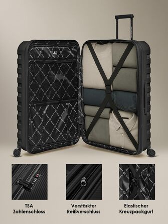 Набір валіз Smartbox Hartschalen 3 шт. | Розширюваний, з TSA-замком, з поліпропілену | Чорний | Для жінок та чоловіків (Edition 01)