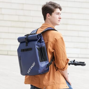 В1 Pannier-29 - підходить як сумка через плече - Сумка для багажу - Рюкзаки для їзди на велосипеді -100 водонепроникність - світловідбиваюча панель 3M (L, синій), 3