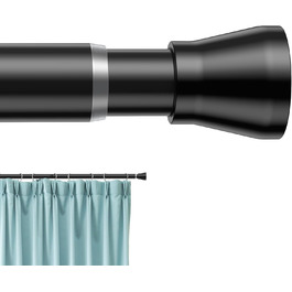 Штанга для штор без свердління AIZESI, 113-197 см, телескопічна, чорна (діаметр 22 мм)