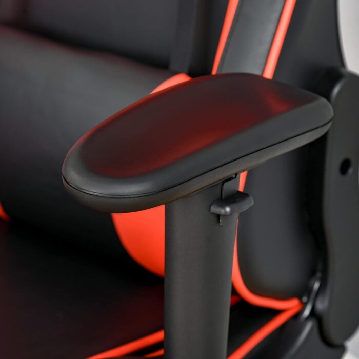 Ігрове крісло Vinsetto з функцією гойдання та відкидання Ергономічний стілець з підставкою для ніг, підголівником, поперековою подушкою, офісним кріслом з регулюванням висоти, 90-160, кут нахилу, чорнийчервоний, 72x72x121-130 см