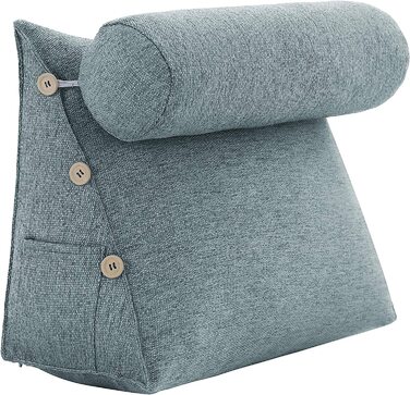 Подушка для спини, трикутна подушка для тіла, підголовник, подушка для ліжка, спинка для дивана, велика подушка для тіла, 60 см (сірий)