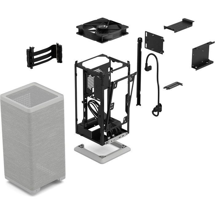 Корпус для ПК Fractal Design Mood Light Grey - гладка тканина, 180 мм вентилятор, 325 мм графічний процесор, сумісний з m-ITX