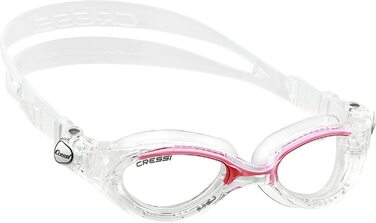 Плавальні окуляри Cressi Flash преміум-класу для дорослих із захистом від запотівання і 100 захисту від ультрафіолету, один розмір підходить для всіх, прозорі / рожево - прозорі лінзи
