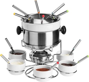 Набір для фондю Premier Housewares з нержавіючої сталі та порцеляни, білий