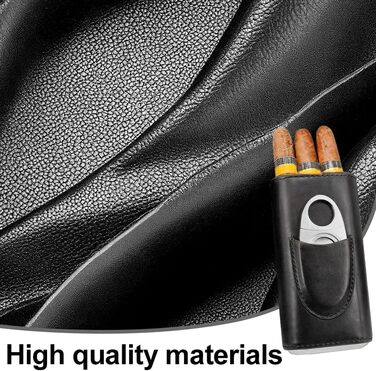 Чохол для сигар на 3 сигари, шкіряний з різаком для сигар з нержавіючої сталі, шкіряний чохол для сигар, вологозберігач для сигар, портативний вологозберігач для сигар для подорожей
