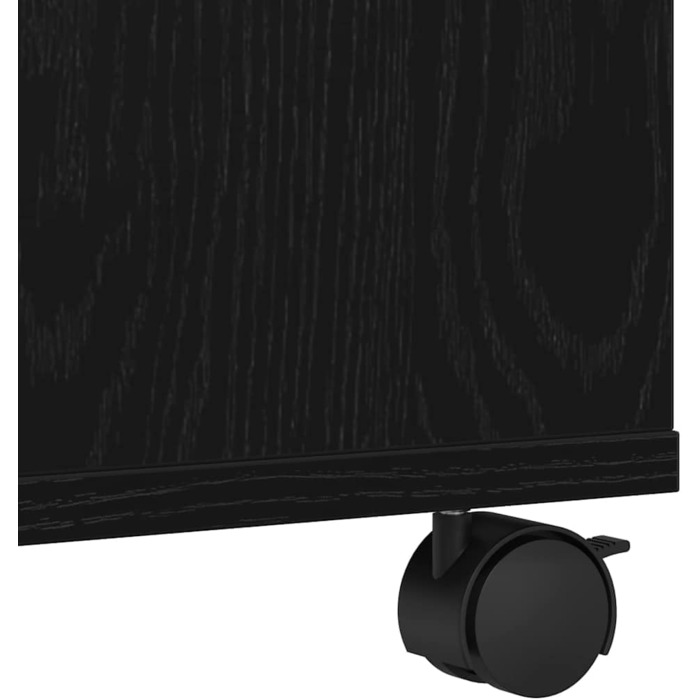 Підставка для принтера на колесах з полицями, білий ДСП, для офісу та робочого кабінету (Чорний дуб)