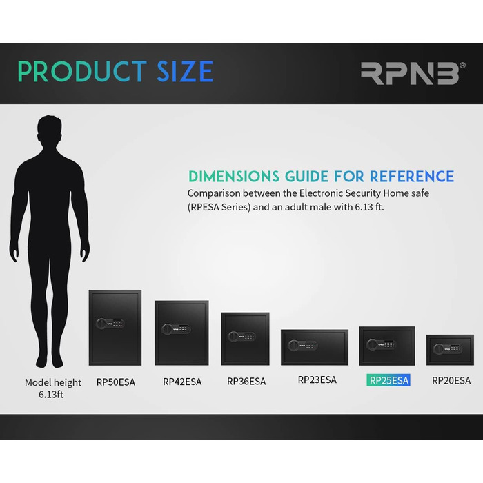 Сейф RPNB Luxus з цифровим замком, 14л - для дому, офісу, готелю, зберігання грошей та коштовностей