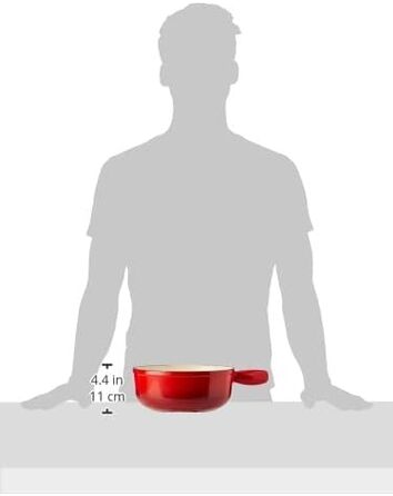 Фондю-каструля Kuhn Rikon з чавуну, емальована, 24 см, червона, 2.6 л