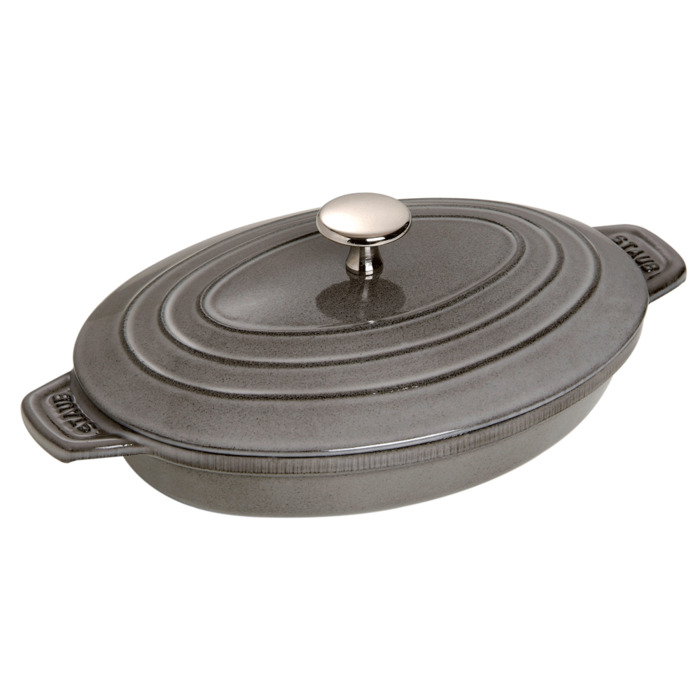 Жаровня 23 х 17 см з овальною кришкою Graphite Grey Staub