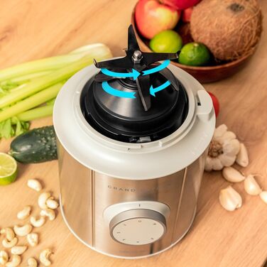 Стаціонарний блендер Cecotec Grand Katana 2700MAX Total Destroy Screen - 2700W, цифровий дисплей, 1.8л скляний глечик (білий)