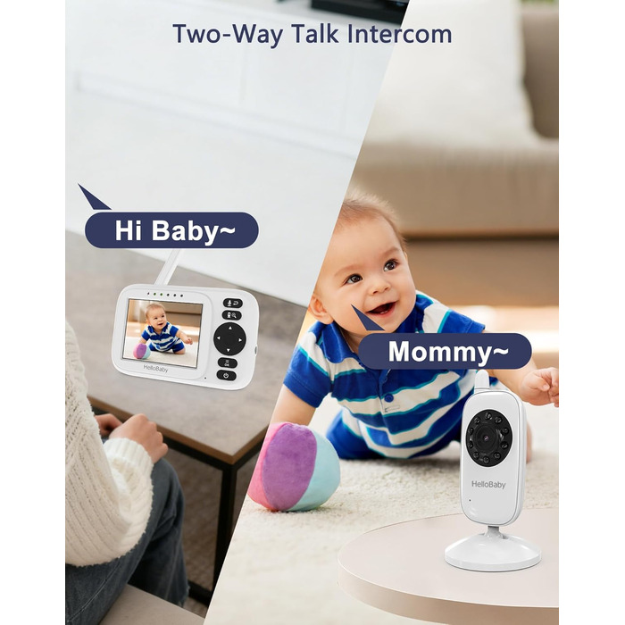 Відеоняня HelloBaby HB2438-2 з 2 камерами, 3.2