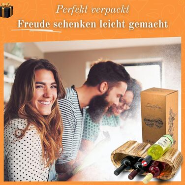 Стильна полиця для вина з дерева, на 8 пляшок, 2 яруси, з сонястим ефектом, злегка олійована, для кухні, їдальні, вітальні