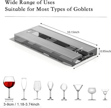 Набір тримачів для келихів Vaisoeny (4 шт.), сірий колір. Підійде для кухні та бару.