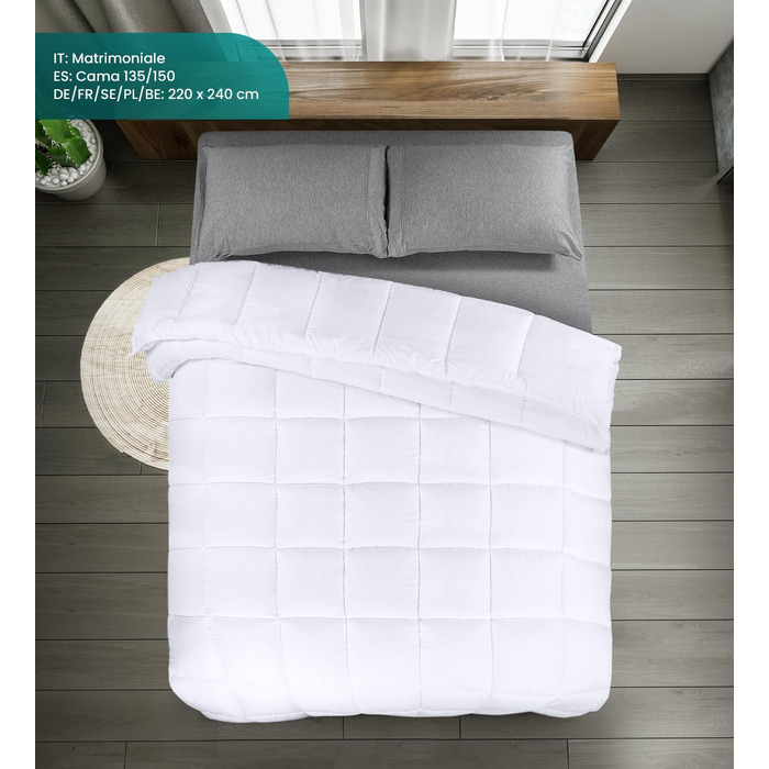 Плед Utopia Bedding 220x240 см: легкий плед з мікрофібри для 2 осіб (білий)