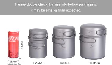 Набір посуду для кемпінгу iBasingo з титану: каструля та сковорода з складаним ручками. Легкий набір для приготування їжі на природі, туризму та пікніків. Модель Ti2052C