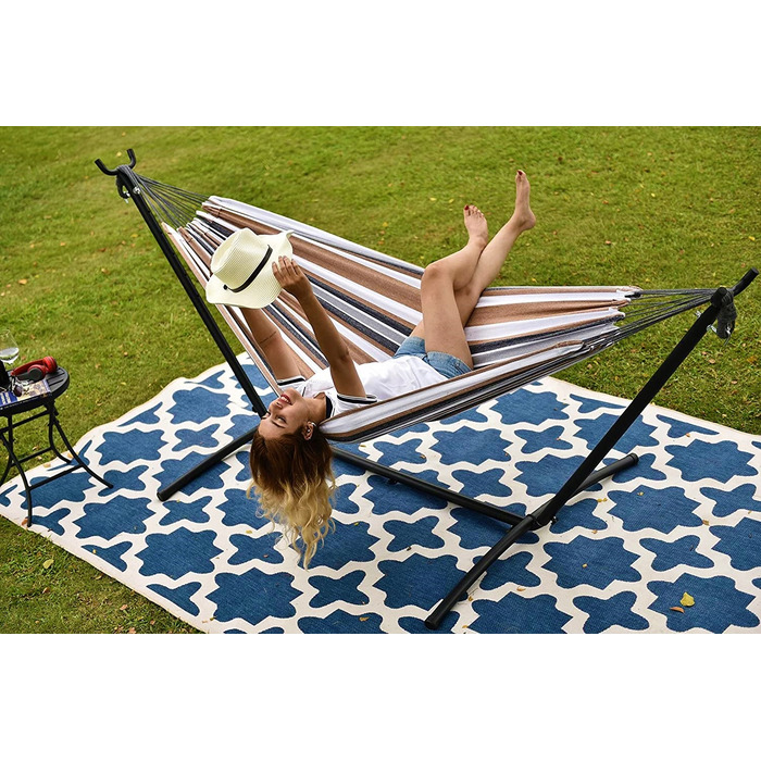 Гамак з стійкою Italform, багатоколірний, навантаження до 150 кг, 260 x 150 см