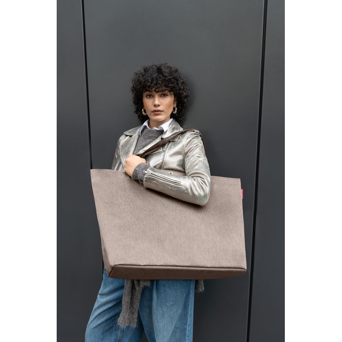 Сумка-шопер Reisenthel Shopper XL – велика, стильна, з водонепроникного матеріалу Herringbone Mokka