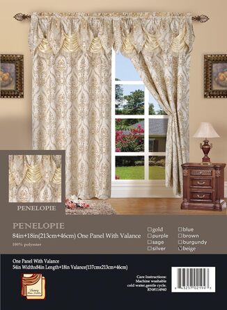 Комплект штор Elegant Comfort Penelopie, жаккард, 137x213 см, 2 шт. и, бежевий