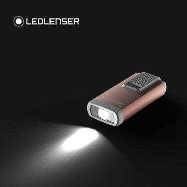 Брелок для ключів Ledlenser K6R, 400 люмен, що перезаряджається, з інтерфейсом USB-A, з червоним світлом (сірий) (K6r Gold)