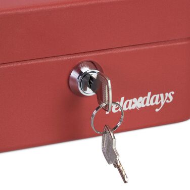 Relaxdays Червона касова скринька з підсвічуванням для євро