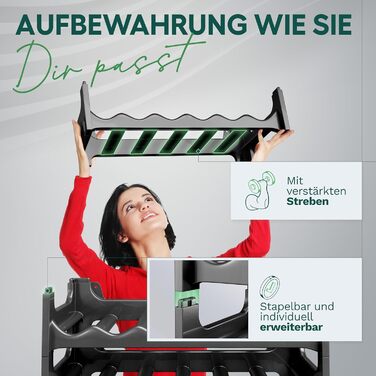 Стійка для пляшок Novaliv на 36 пляшок з переробленого пластику, розширювана, чорна, для вина та напоїв