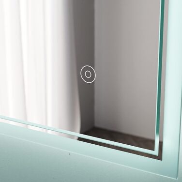 Дзеркало для ванної кімнати Badspiegel 80x60 з підсвічуванням та антизапарюванням LED, 3 колірні температури, IP44, настінне