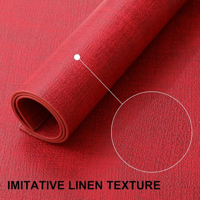 Набір підставок під тарілки з екошкіри, 6 шт. - Водостійкі, легко миються, для кухні та обіднього столу (Червоний, Середній)