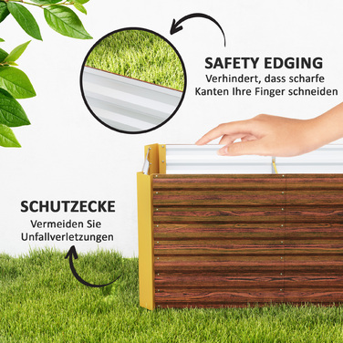 Набір з 2 грядок-ящиків для вирощування рослин, глибокі, металеві, 120 x 60 x 60 см, коричневого кольору