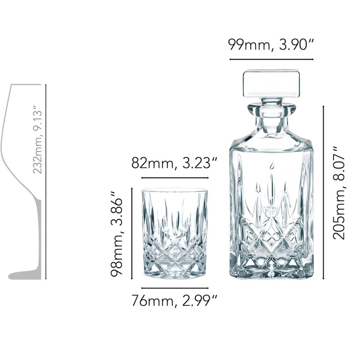 Набір віскі Nachtmann Noblesse графин 750 мл і 2 склянки 295 мл, кришталеве скло, можна мити в посудомийній машині