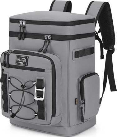 Рюкзак-холодильник 30L, водовідштовхуючий, для пікніків, пляжу, кемпінгу, відпочинку на природі (зелений/сірий)