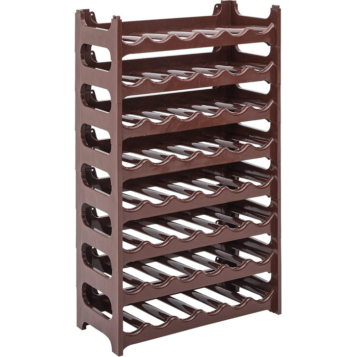 Стелаж для пляшок Novaliv на 24 пляшки, розширюваний, багатоярусний, органайзер для напоїв, для зберігання PET-пляшок, полиця для вина, коричневий