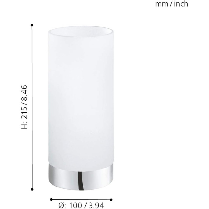 Настільна лампа EGLO Damasco 1, 1 конфорка, хром/білий атлас, цоколь E27, з вимикачем