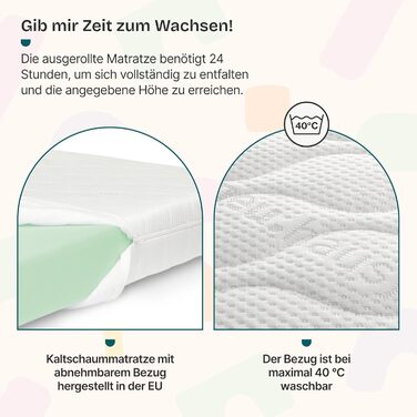 Детське ліжко Sisimiut Montessori з бортиками, без матраца, 140x200 см, світло-сірий/білий (en.casa)