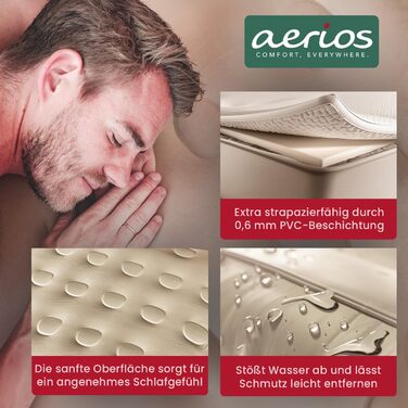 Надувне ліжко для 2 осіб - самонадувна повітряна матрац | Преміум гостьове ліжко без кабелю живлення - вбудований USB-C насос | Надувне ліжко - виберіть розмір зараз! (Бежевий, двоспальне)