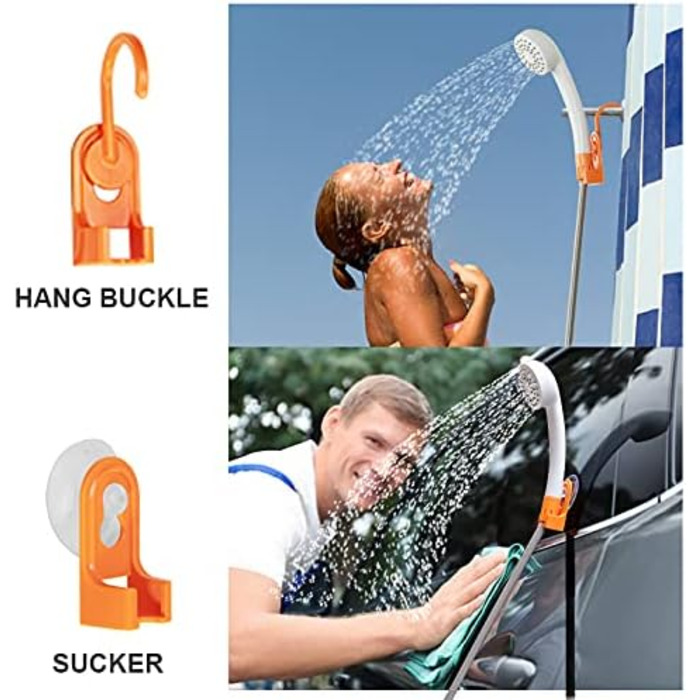 Портативна душова Koopsmate з LED-підсвічуванням та акумулятором 4400mAh, електрична помпа, 20L мішок для води, для кемпінгу, подорожей та домашніх тварин