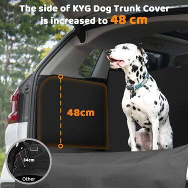 Універсальний водонепроникний чохол для багажника KYG XXL 185*115*48 см, чорний, для собак