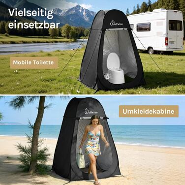 Складана душова кабіна-намет WolfWise для кемпінгу та переодягання, водонепроникний приватний намет-туалет з UV-захистом, 120x190 см, зелений/синій