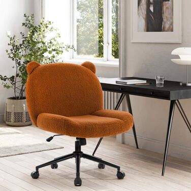 Офісний стілець IWMH без підлокітників, регульована висота, поворотний, на колесах, з тканинним сидінням, ергономічний, крісло для читання з широким сидінням для посадки в положенні