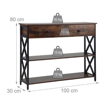 Столик-консоль Relaxdays з ящиком