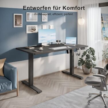 Регульований стіл, електричний, ергономічний, для дому та офісу, білий (150 x 60 см)