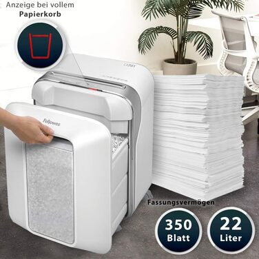 Шредер Fellowes Microcut P5: знищення 2000+ частинок/A4, 10 листів, Powershred 10M, для офісу/дому, 19л контейнер, захист від несанкціонованого доступу