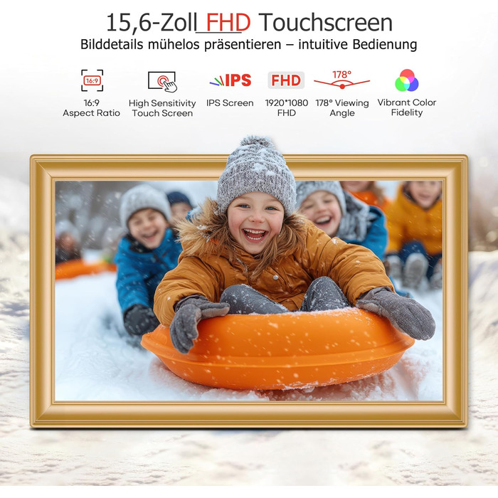 Цифровий фоторамка Frameo 10.1 дюйми, IPS, HD 1280x800, 32GB, Wi-Fi, автоповорот, Frameo App