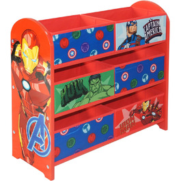 Різнокольорова шафа для зберігання Disney Marvel Avengers з 6 коробками для зберігання для дітей